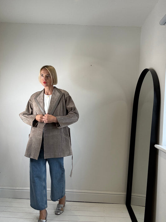 VINTAGE belted suede jacket