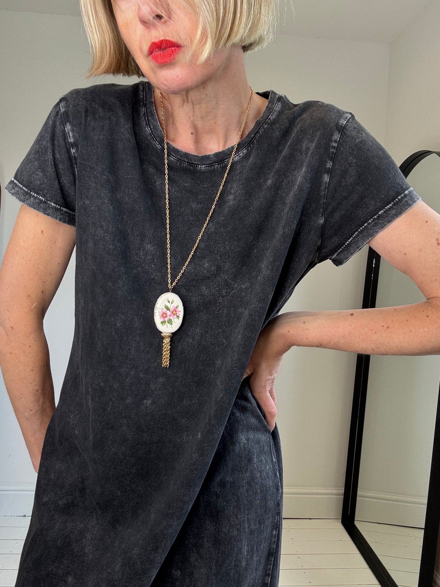Ceramic painted necklace