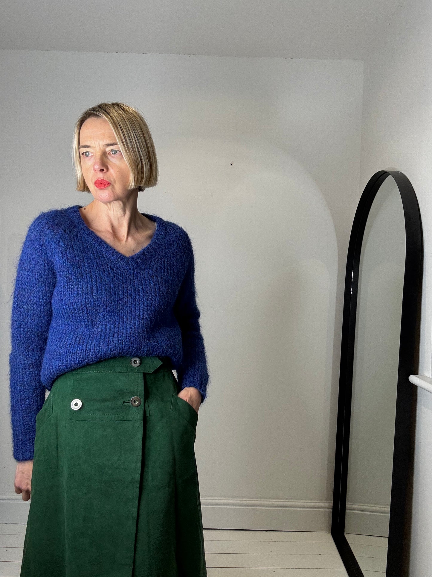 VINTAGE suede A line skirt