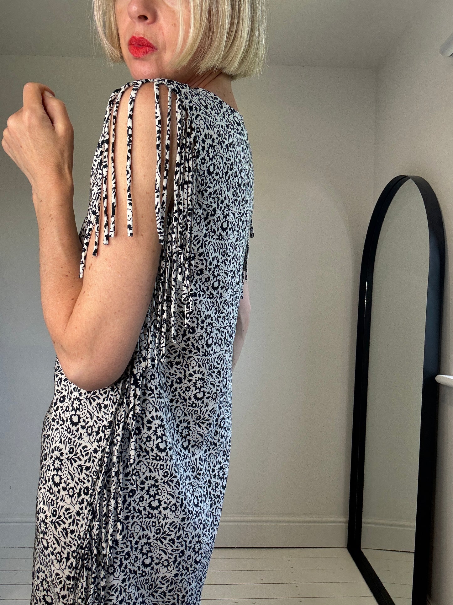 MAJE silk tassel dress