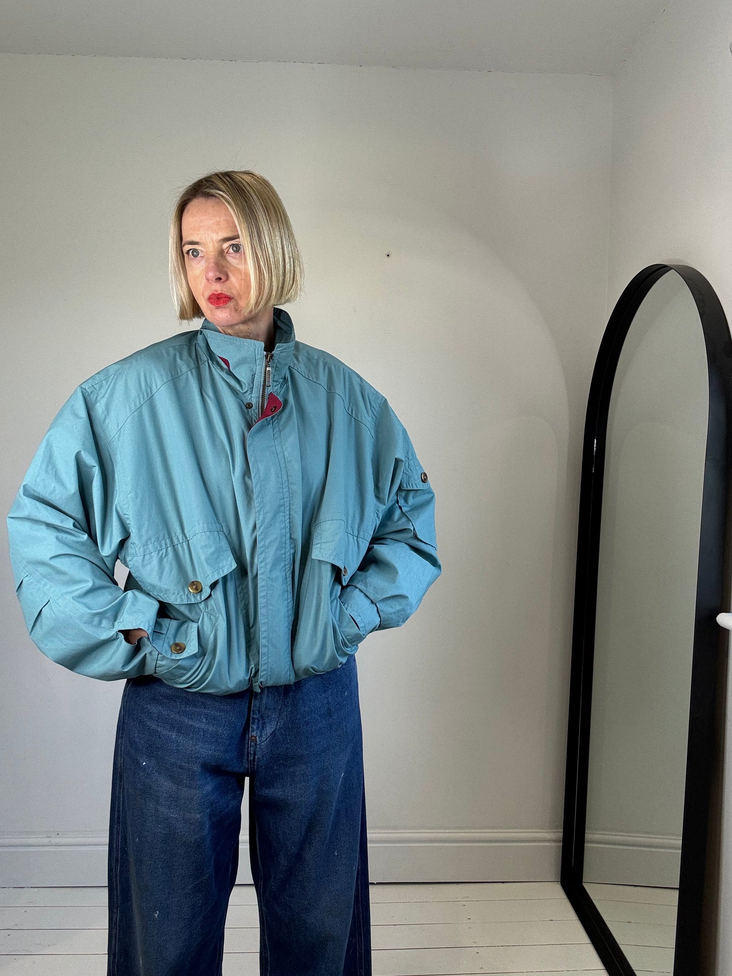 VINTAGE windbreaker two tone jacket