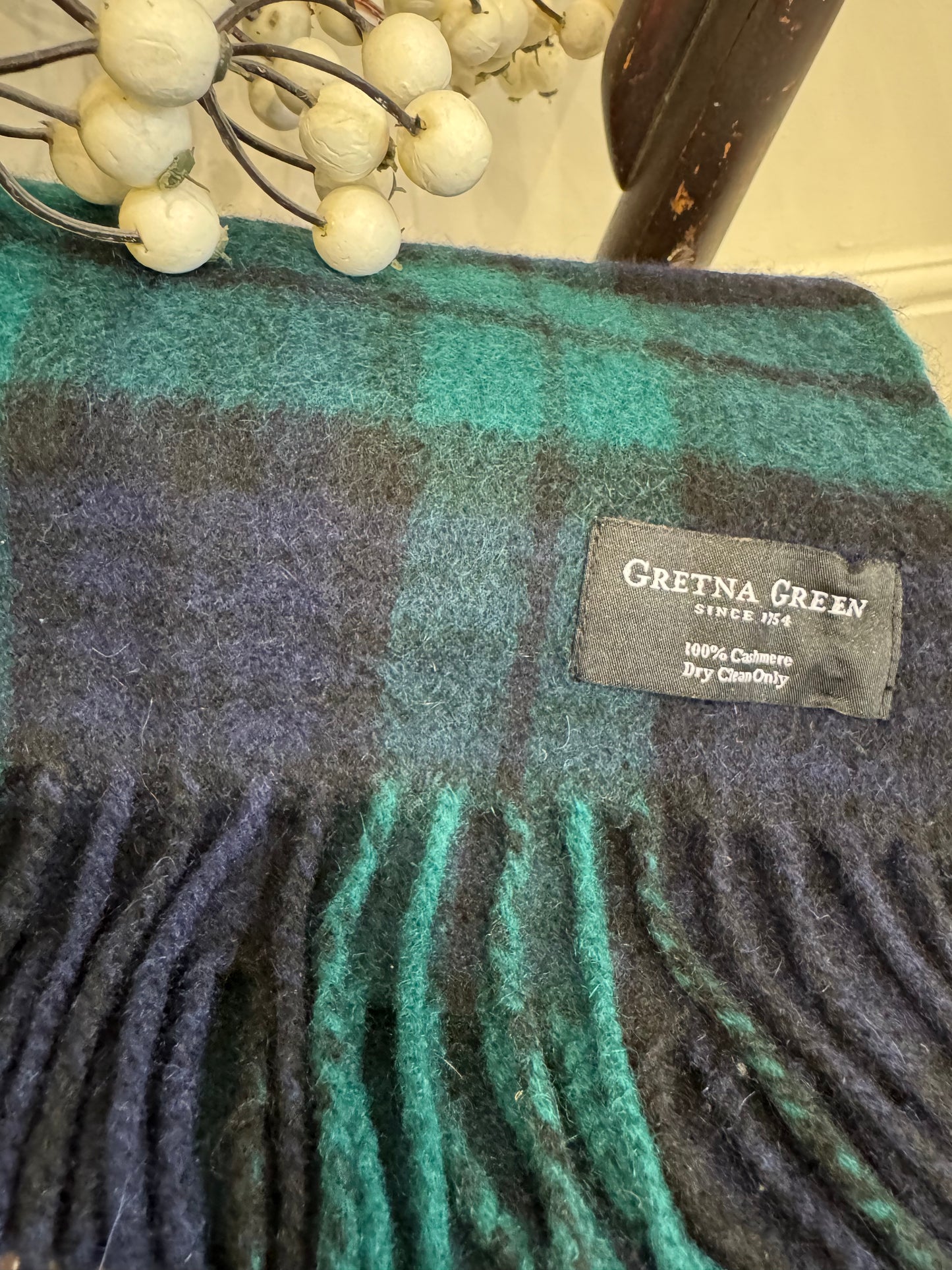 Black Watch tartan cashmere scarf