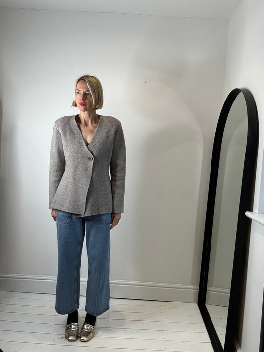 Wool asymmetric cardigan