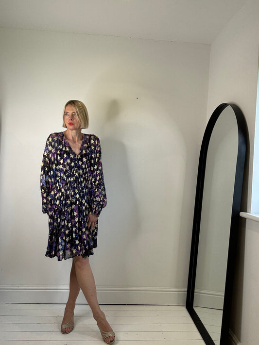 Metallic star chiffon dress