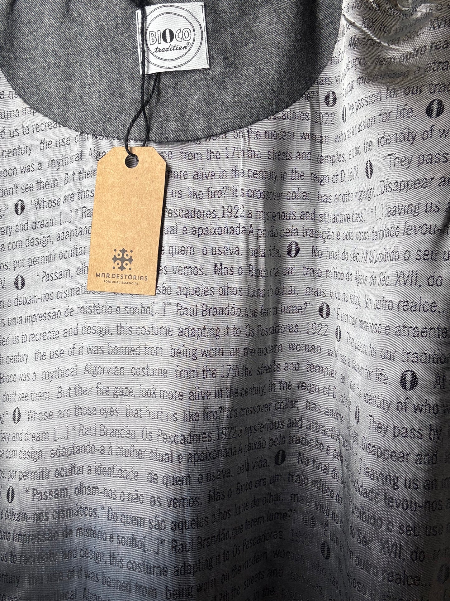 Grey flannel cape