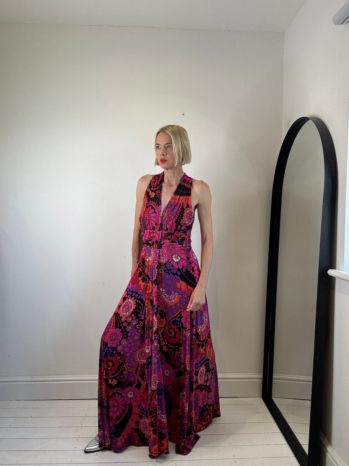 Halterneck slinky dress