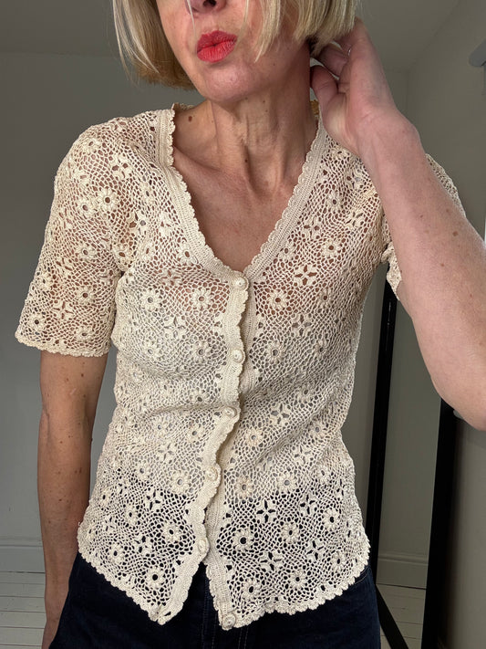 VINTAGE crochet top