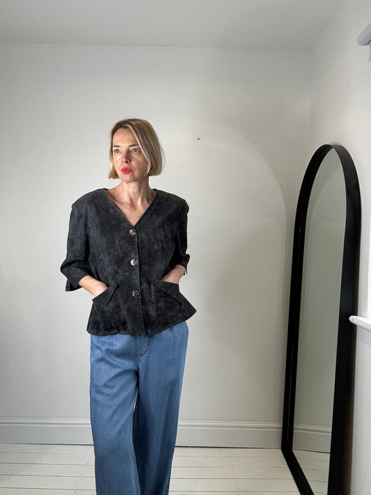 VINTAGE acid wash linen top
