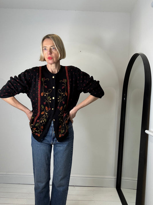 Embroidered cardigan