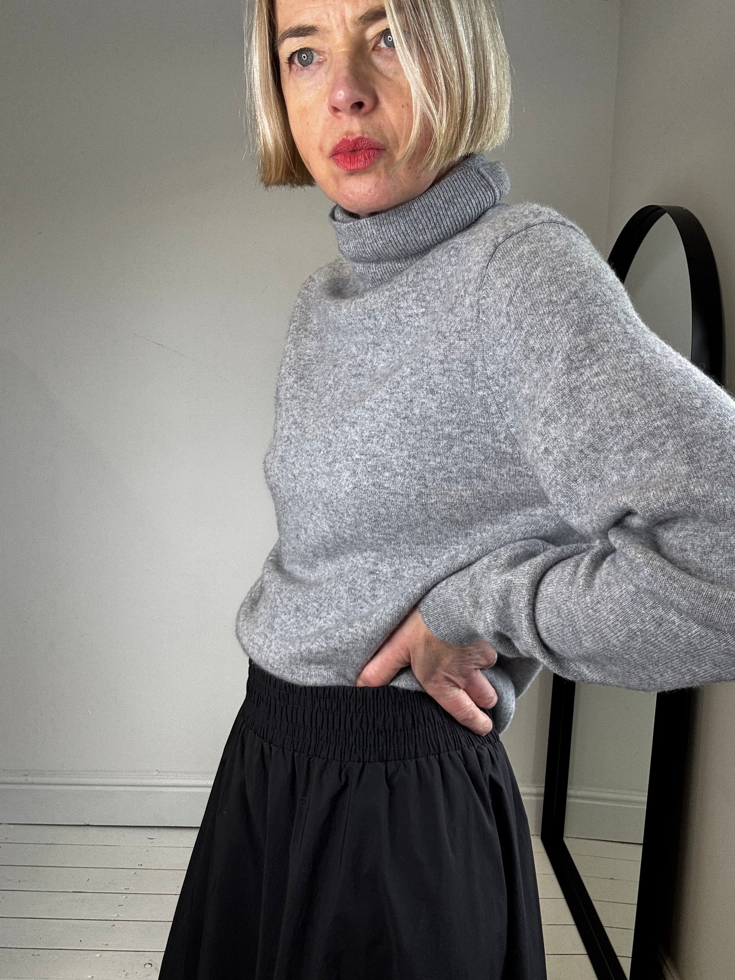 Cotton midi skirt