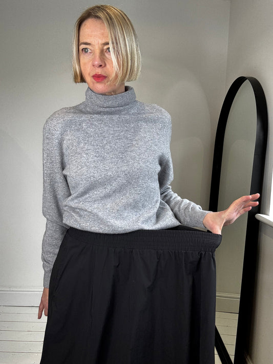 Cotton midi skirt