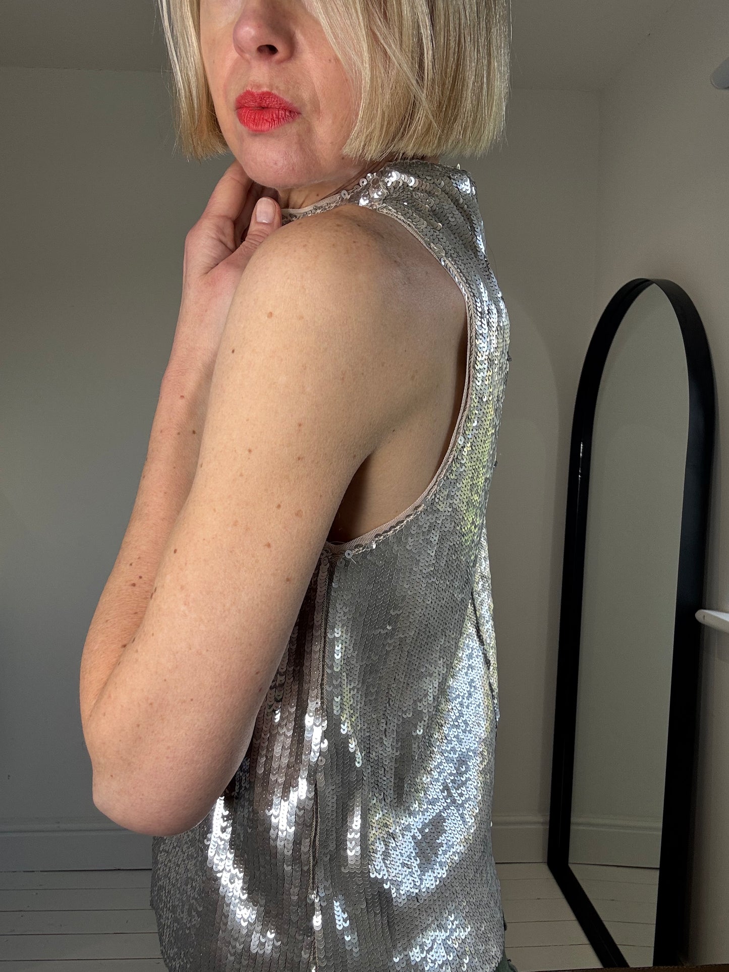 Sequin sleeveless top