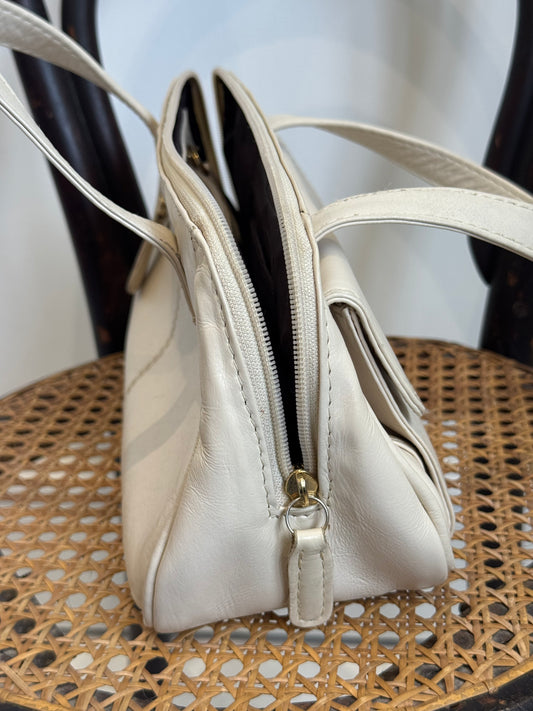 Top handle leather bag