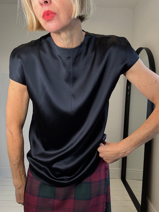 COS satin dropped shoulder silk top