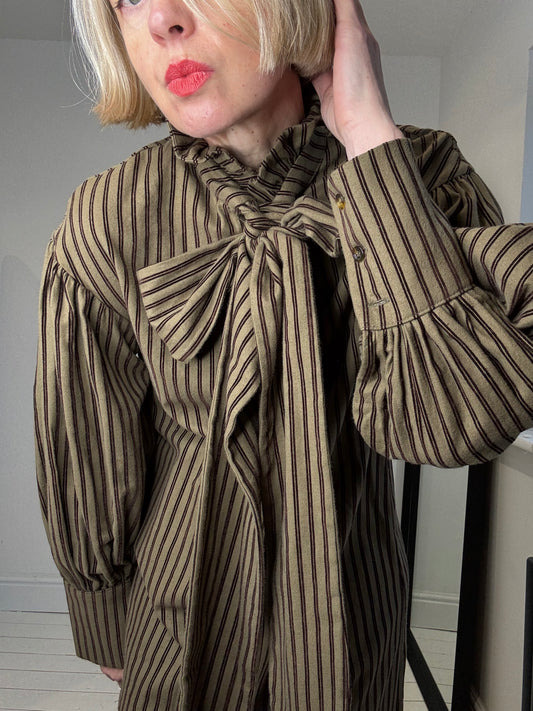 MARÀVIC Stripe tie neck dress