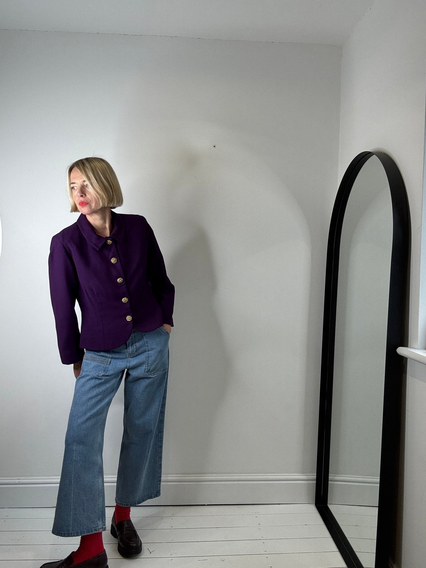 VINTAGE wool crepe jacket