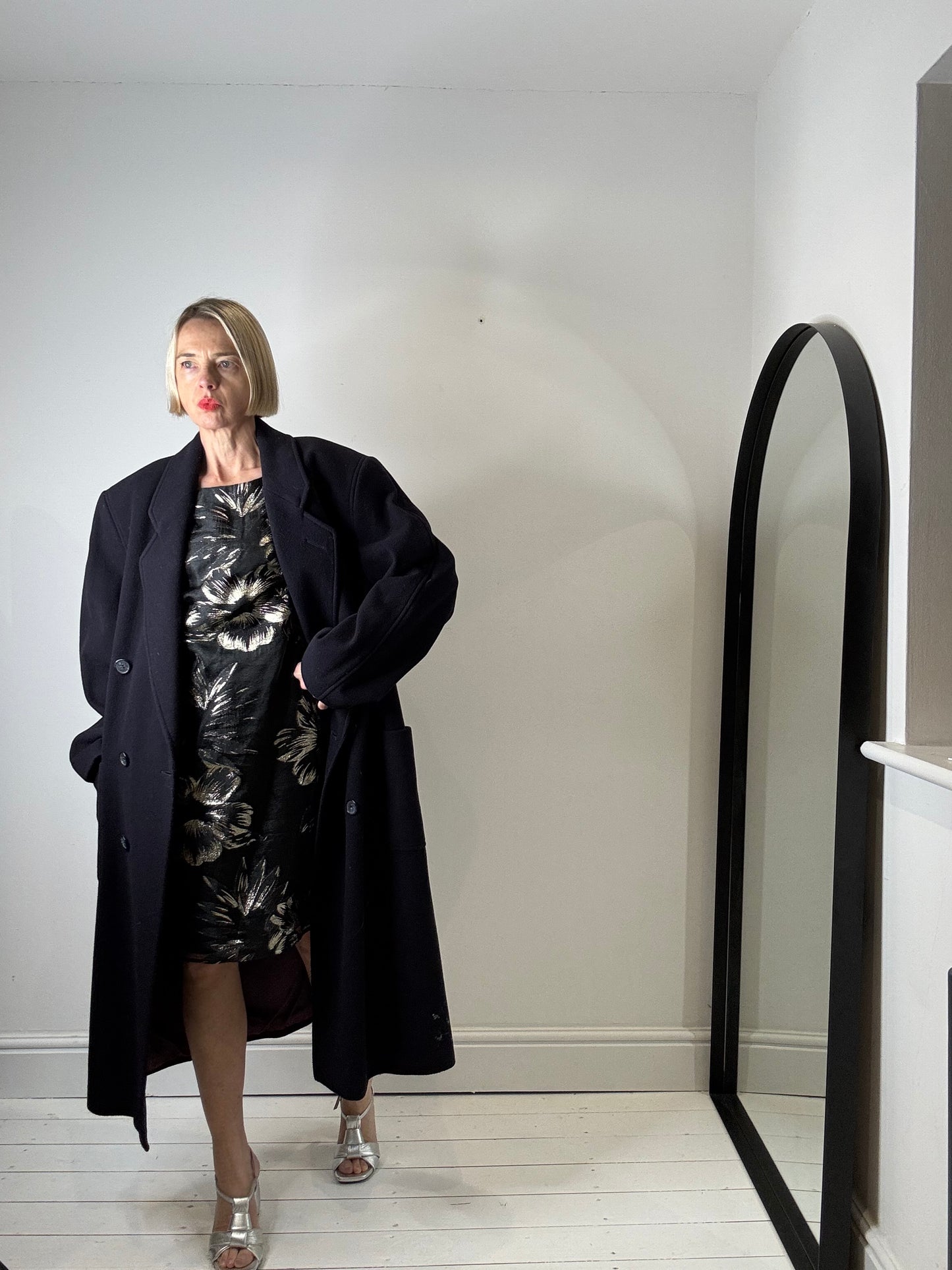 Jacquard v neck pencil dress