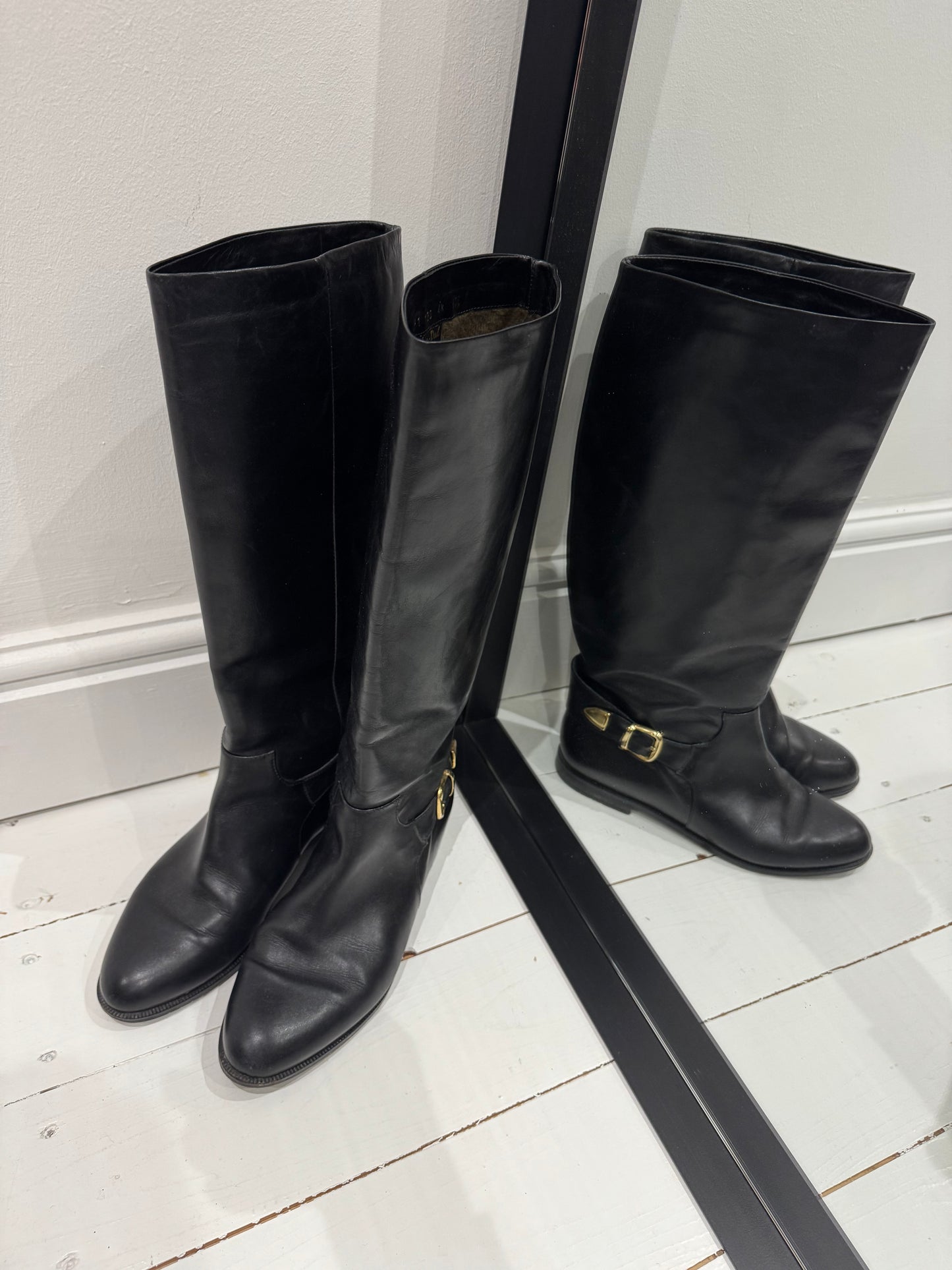 Italian leather knee high boots