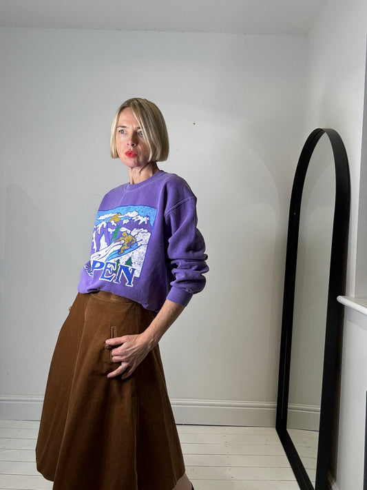 VINTAGE corduroy circle skirt