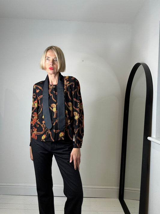 Equestrian print blouse