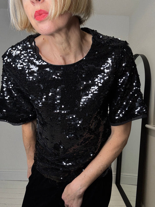 Fully lined sequin tee