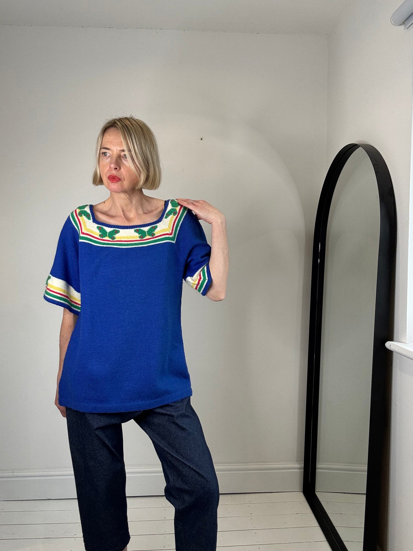 VINTAGE square neck knit