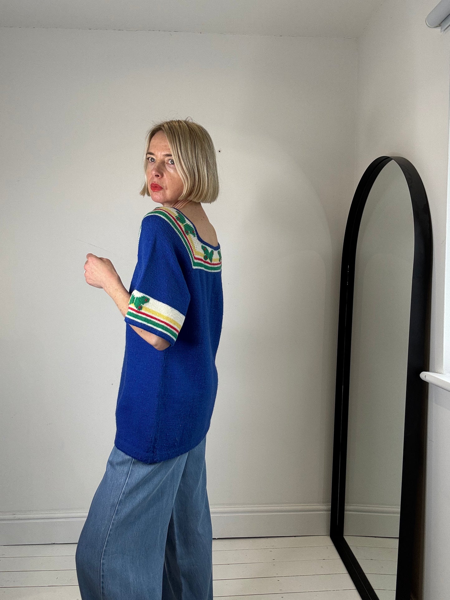 VINTAGE square neck knit