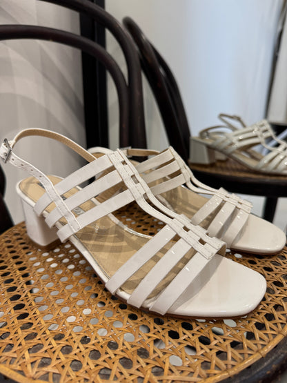 Patent block heel sandals