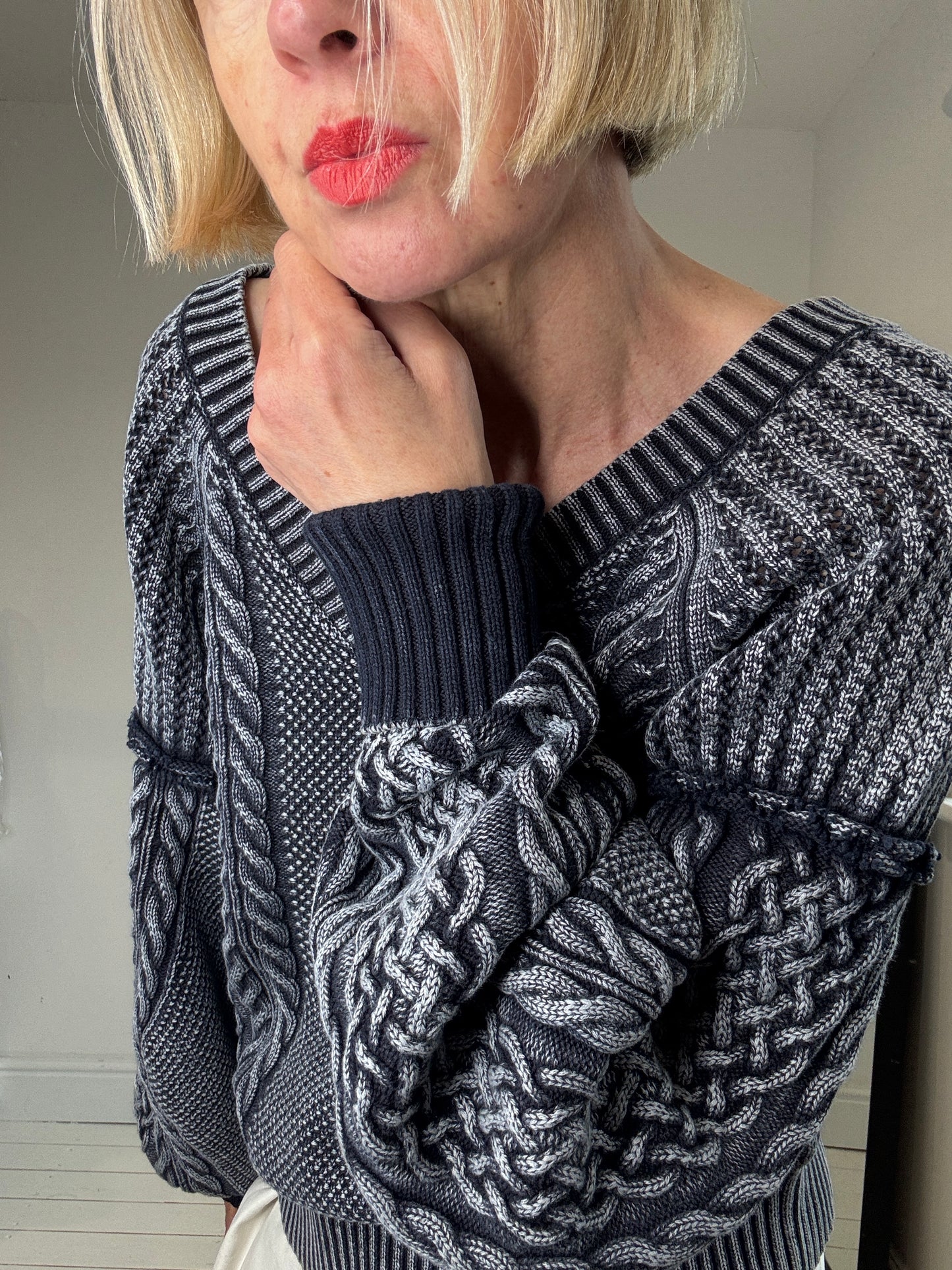Cotton acid wash knit
