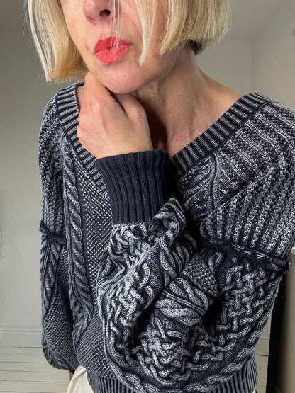 Cotton acid wash knit