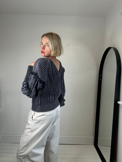 Cotton acid wash knit