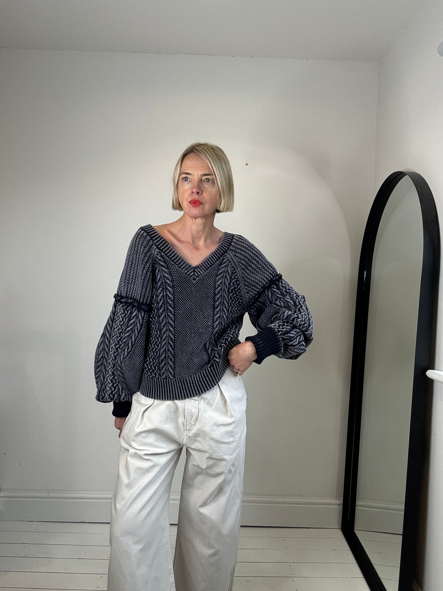 Cotton acid wash knit
