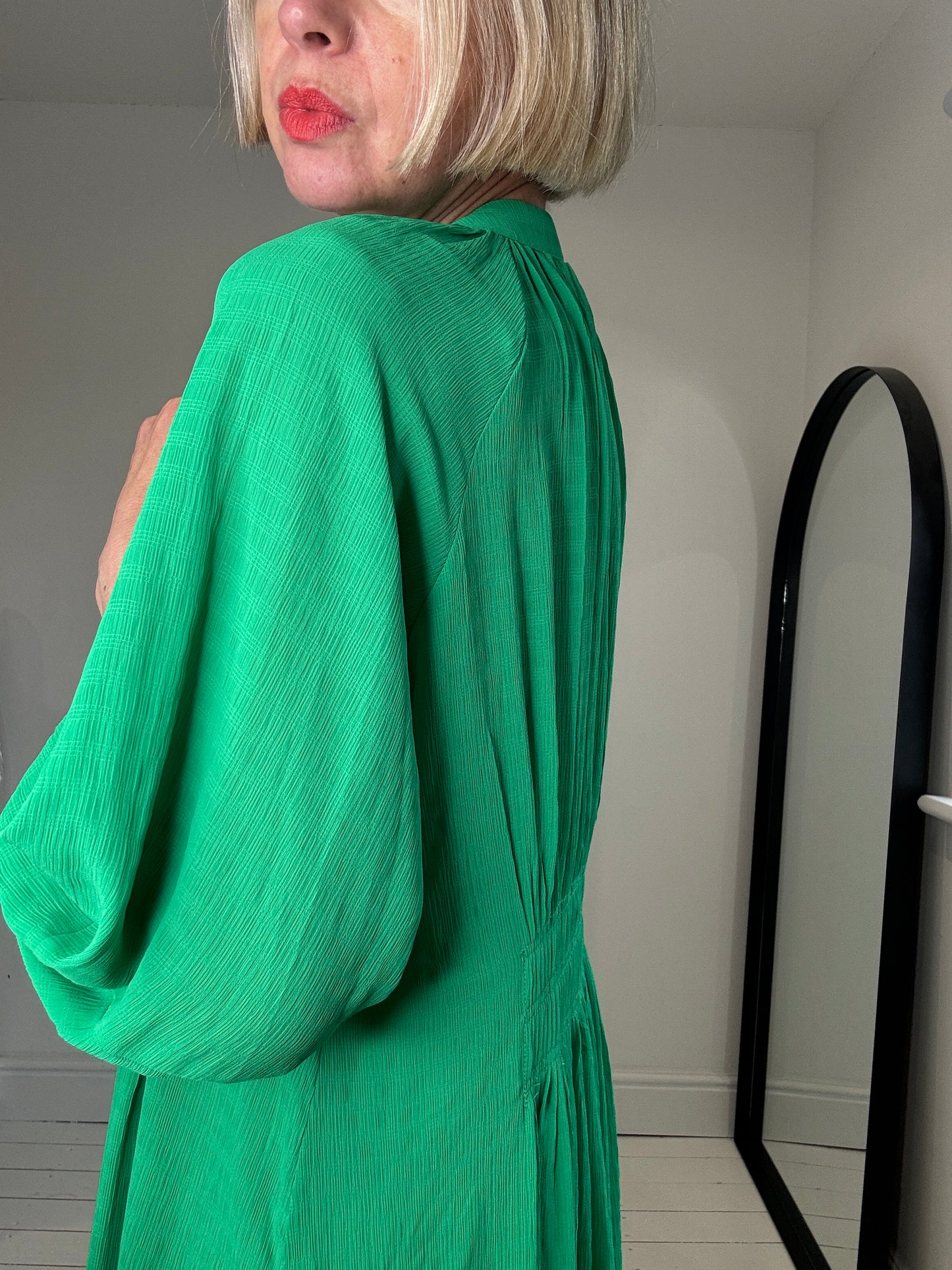 Textured chiffon midi dress