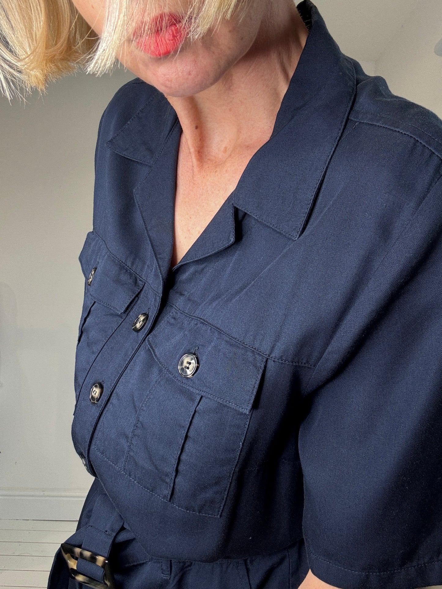 Belted button jumpsuit