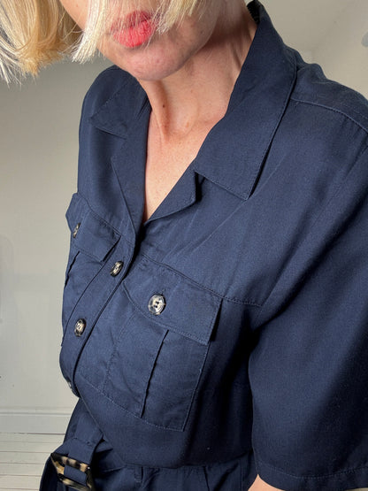 Belted button jumpsuit