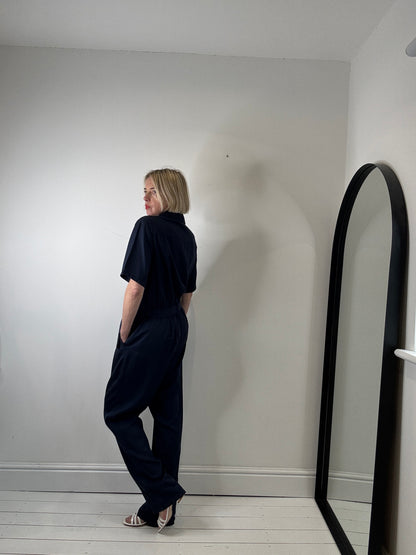 Belted button jumpsuit