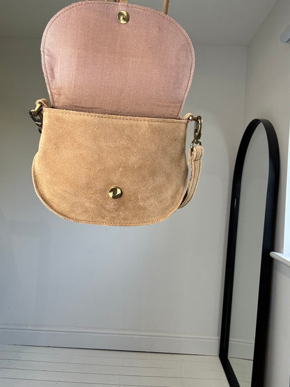 Suede tassel saddle bag