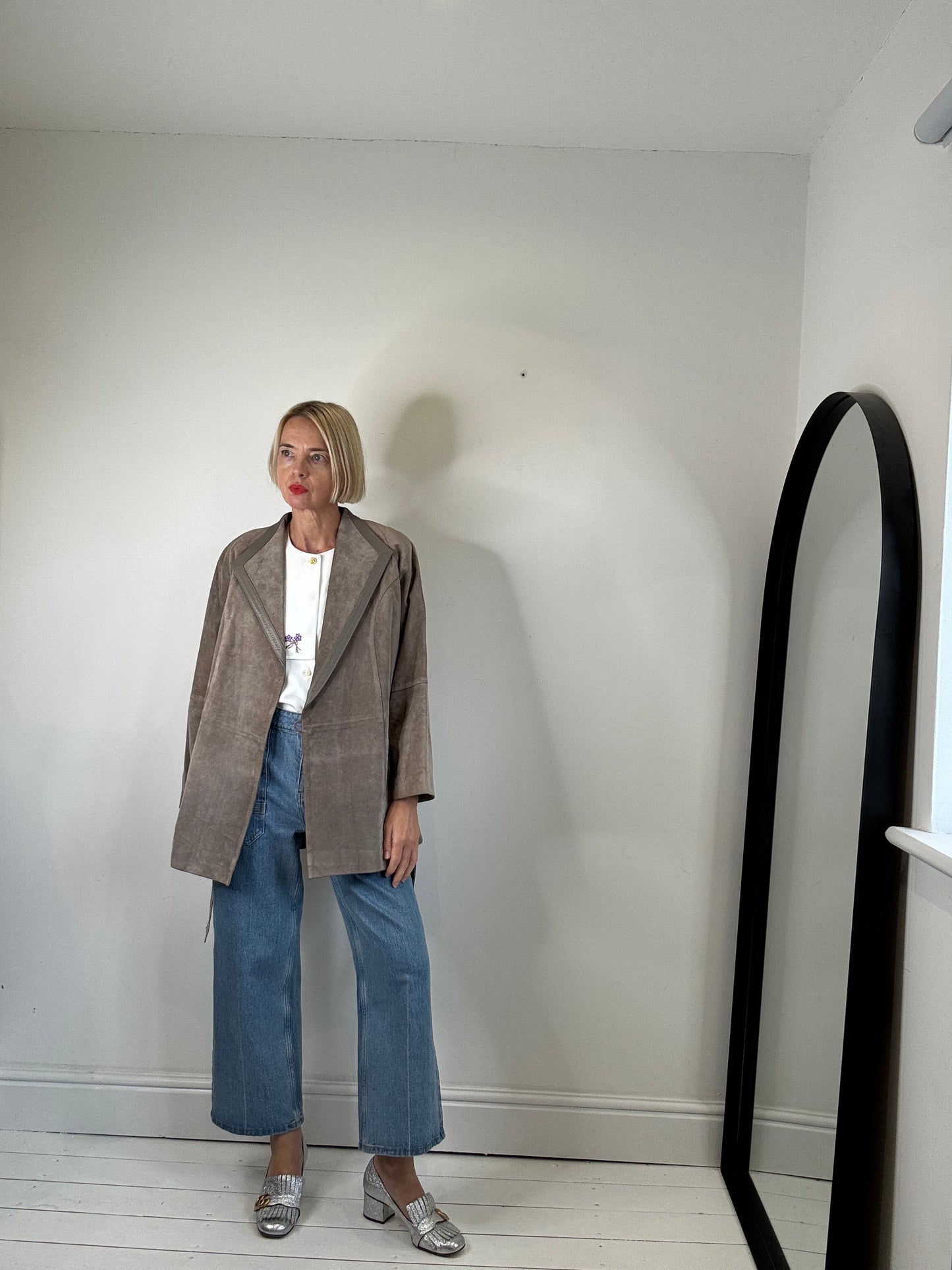 VINTAGE belted suede jacket