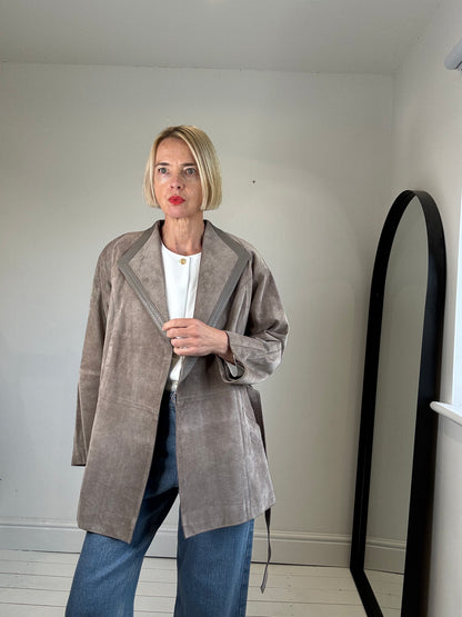 VINTAGE belted suede jacket