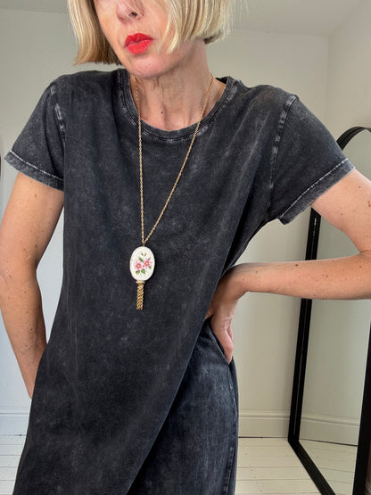 Ceramic painted necklace