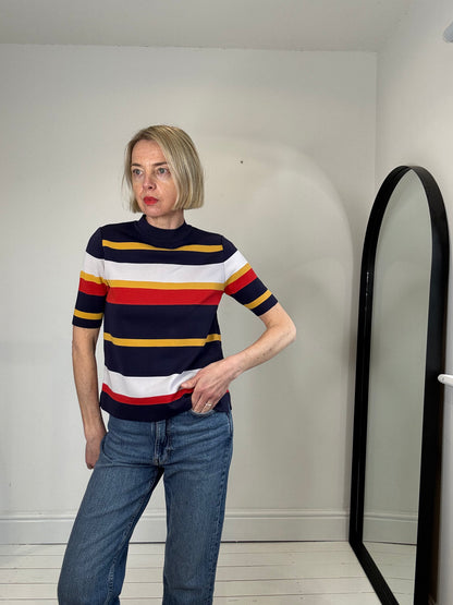 Modern yarn variegated stripe top