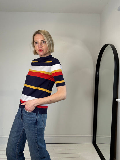 Modern yarn variegated stripe top