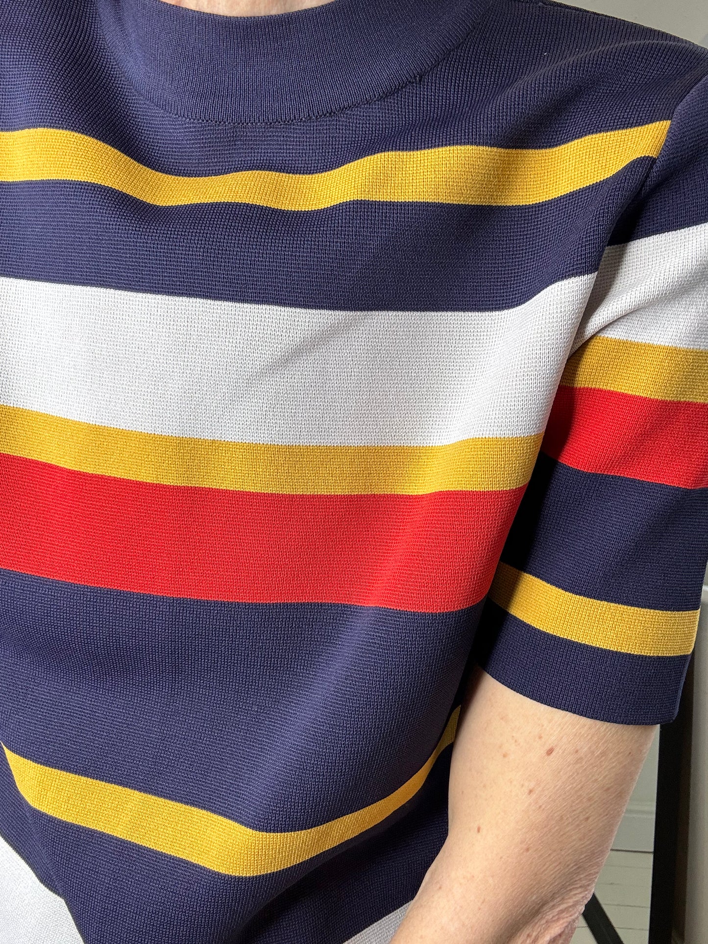 Modern yarn variegated stripe top