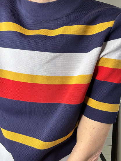 Modern yarn variegated stripe top