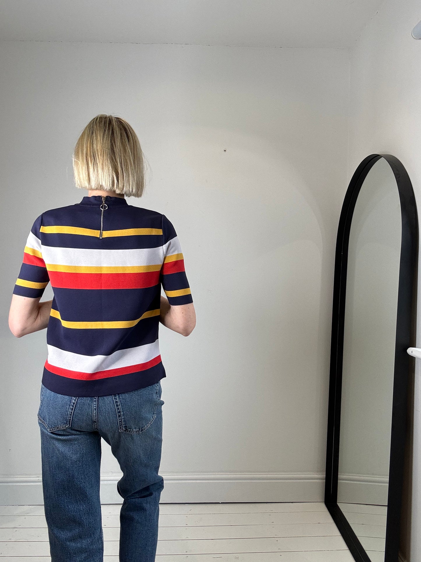 Modern yarn variegated stripe top