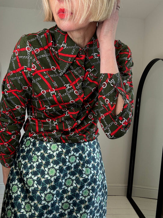 VINTAGE jersey dagger collar shirt