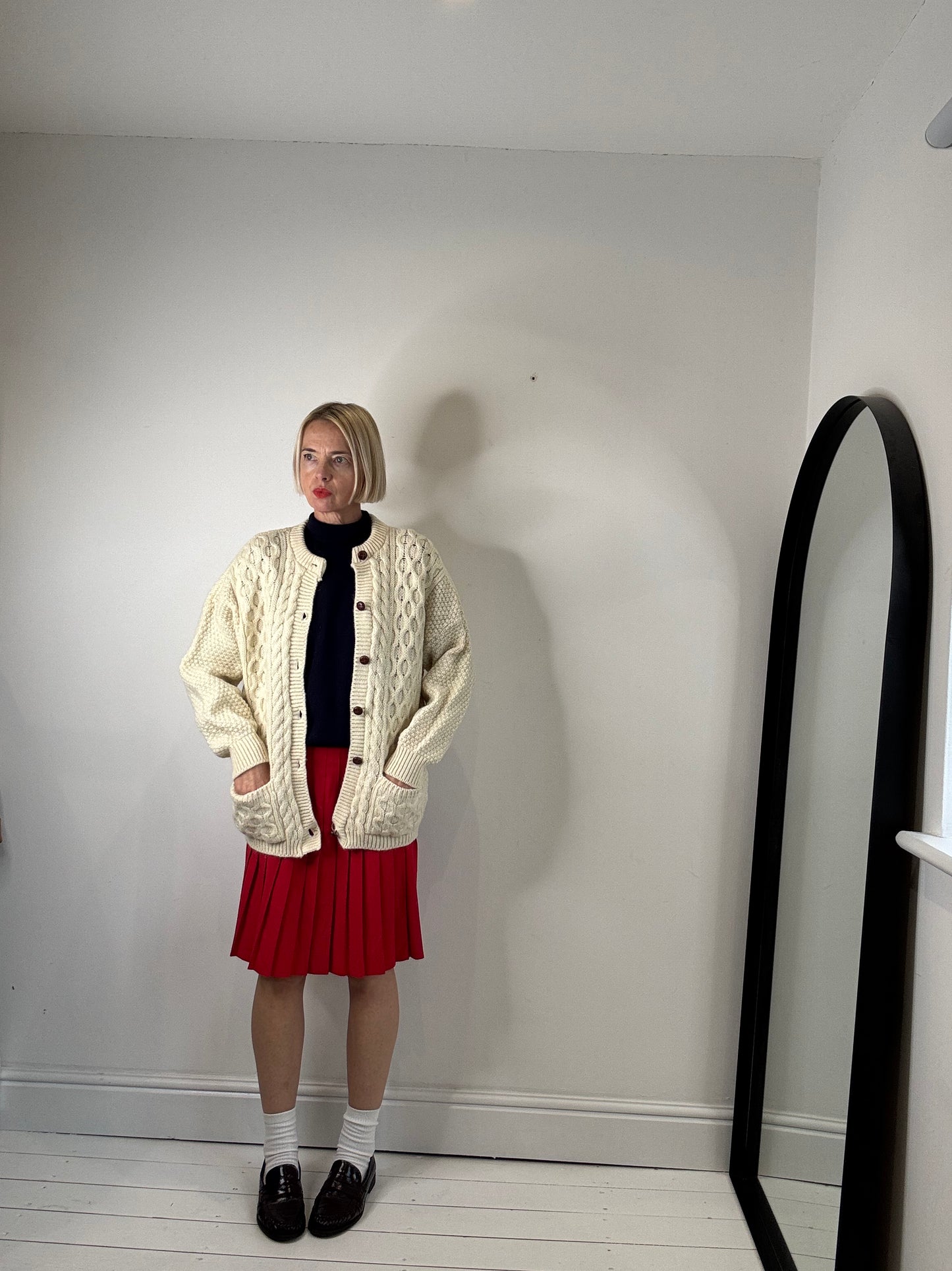 Cable knit cardigan