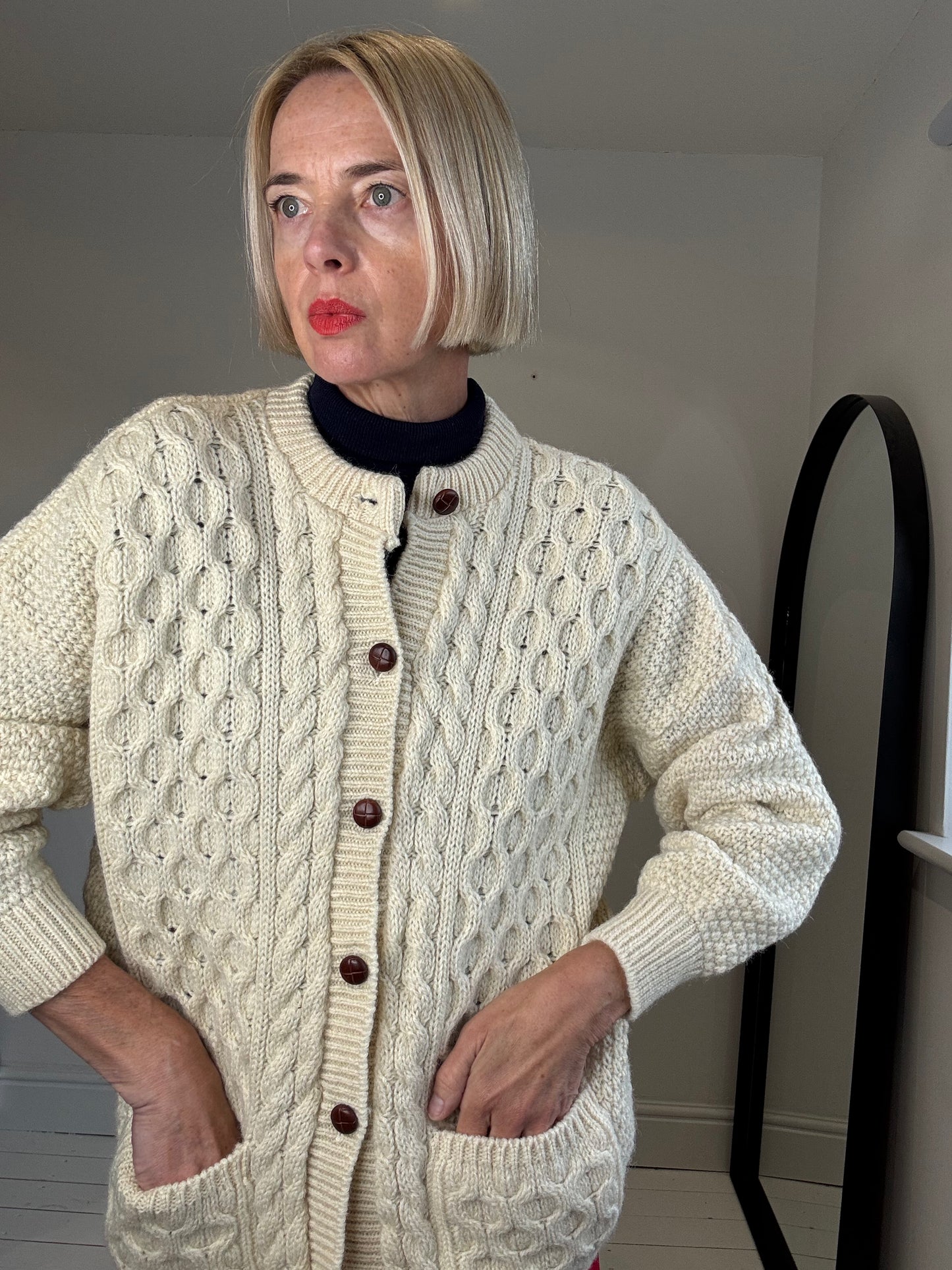Cable knit cardigan