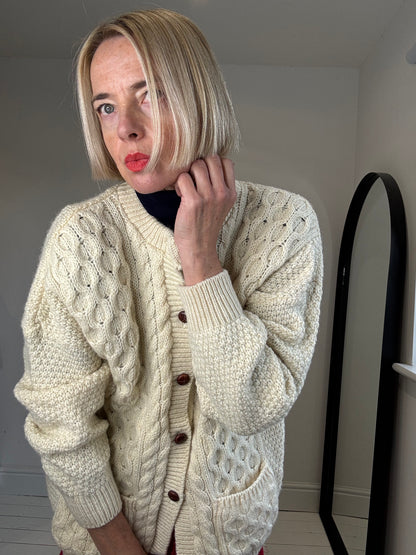 Cable knit cardigan