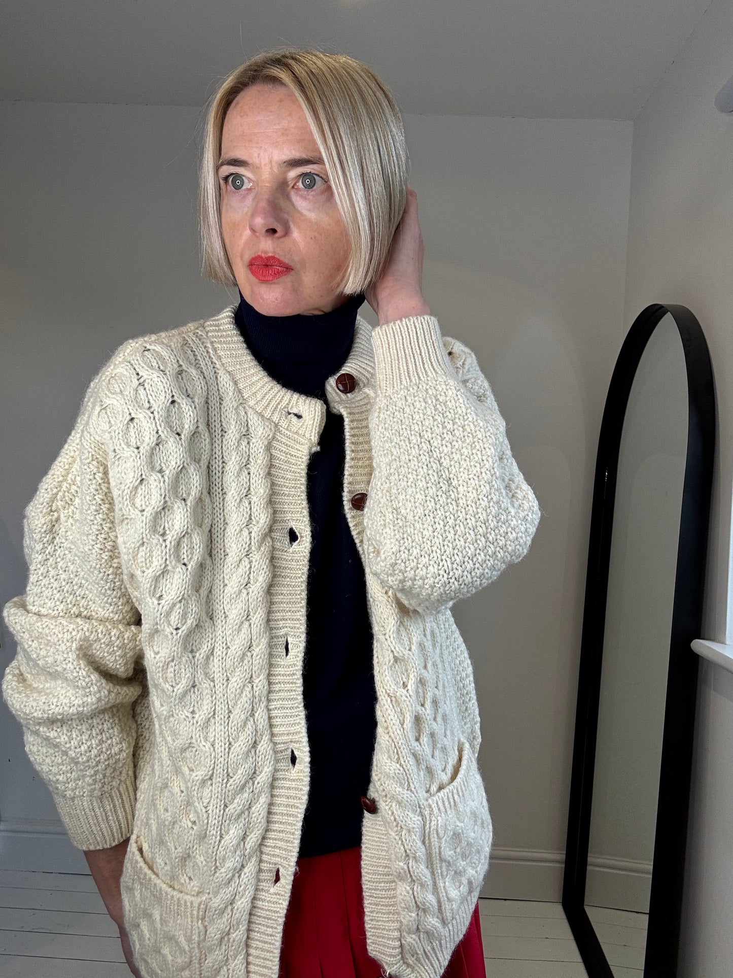 Cable knit cardigan